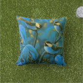 青い黄色の小鳥 アウトドアクッション (芝生)