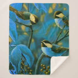 青い黄色の小鳥 シェルパブランケット