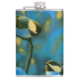 青い黄色の小鳥 フラスク