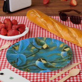 青い黄色の小鳥 ペーパープレート