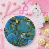 青い黄色の小鳥 ペーパープレート (パーティー)