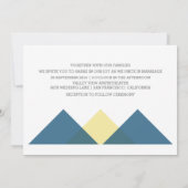 青い黄色の幾何学三尊結婚の招待 招待状 (裏面)