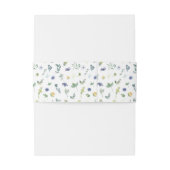 青い黄色の水色の花結婚の腹バンド 招待状ベリーバンド (裏面例)