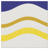 青い黄色の波 ファブリック (クローズアップ)