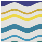 青い黄色の波 ファブリック (見本)