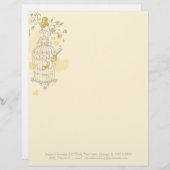 青い黄色の灰色の鳥かご状状頭 レターヘッド (正面/裏面)