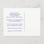 青い黄色の白いワイルドフラワー日付を保存 案内ポストカード (裏面)