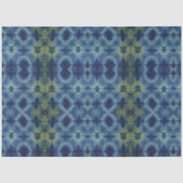 青い黄色の絞り染めパタ伝統的ーン 薄葉紙