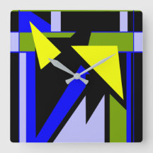 青い黄色の緑のジオメトリックな図形