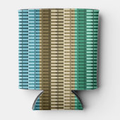 青い黄色の緑のスタイリッシュ抽象芸術 缶クーラー (正面)