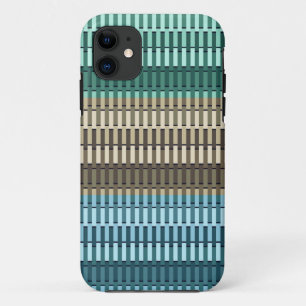 青い黄色の緑のスタイリッシュ抽象芸術 iPhone 11 ケース