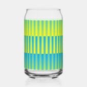 青い黄色の緑のパタストライプのーン ガラス缶 (裏面)