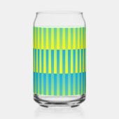 青い黄色の緑のパタストライプのーン ガラス缶 (左)