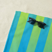 青い黄色の緑のパタストライプのーン ビーチタオル (インサイチュ)