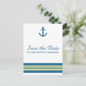 青い黄色の航海のいかり日付はがきを保存 案内ポストカード (スタンド正面)