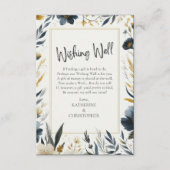 青い黄色の花のエレガントな結婚式が良く願う エンクロージャーカード (正面)