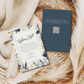 青い黄色の花のエレガントな結婚式が良く願う エンクロージャーカード