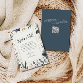 青い黄色の花のエレガントな結婚式が良く願う エンクロージャーカード