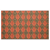 青い黄色の赤いダマスクの花（鳩あり） ファブリック (ファットクウォーター)