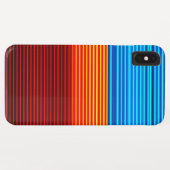 青い黄色の赤ストライプ色 Case-Mate iPhoneケース (裏面(横))