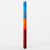 青い黄色の赤ストライプ色 Case-Mate iPhoneケース (裏面/右)