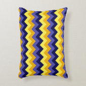 青い黄色の金ゴールド山形アクセント枕 アクセントクッション (正面(垂直))