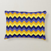 青い黄色の金ゴールド山形アクセント枕 アクセントクッション (裏面)