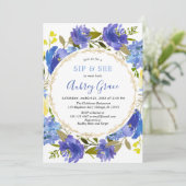 青い黄色の金ゴールド·エレガントフローラSIPおよび 招待状 (スタンド正面)