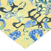 青い黄色の黒の斑点のあるグラフィック抽象化 ショートテーブルランナー (コーナー)