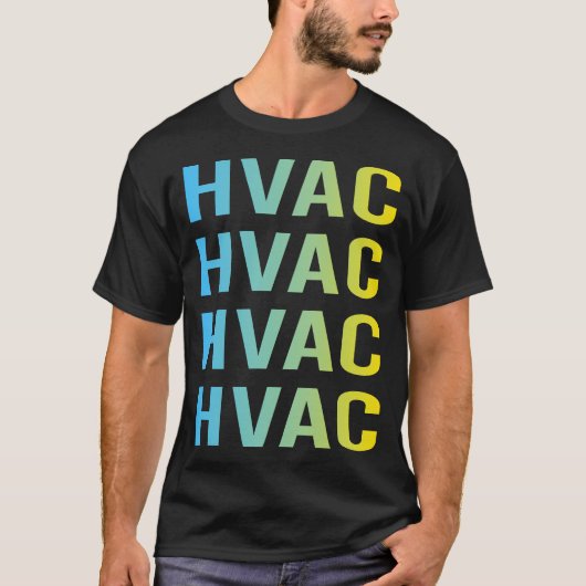 青い黄色のHVAC Tシャツ (正面)