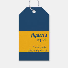 青い黄色無地のの色のプレーン、Aqiqah赤ちゃんシャワー ギフトタグ
