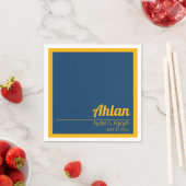 青い黄色無地のの色のプレーン、Aqiqah赤ちゃんシャワー スタンダードカクテルナプキン (インサイチュ)