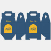 青い黄色無地のの色のプレーン、Aqiqah赤ちゃんシャワー フェイバーボックス (見開き)