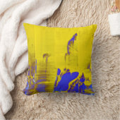 青い黄色 クッション (ブランケット)