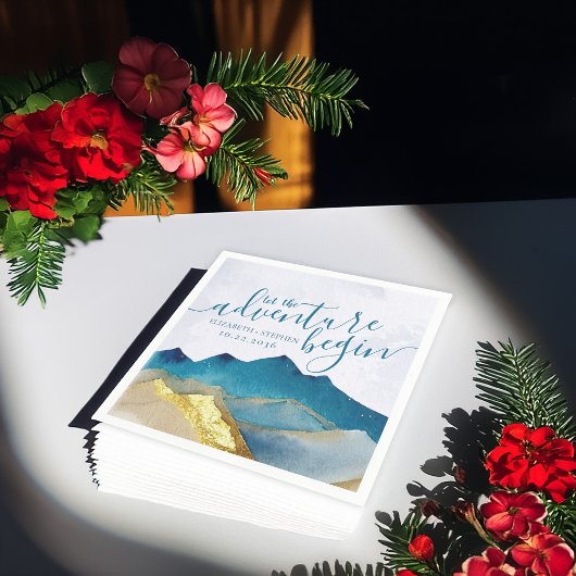 青い黄金の山　冒険の始まり　ウェディング スタンダードカクテルナプキン