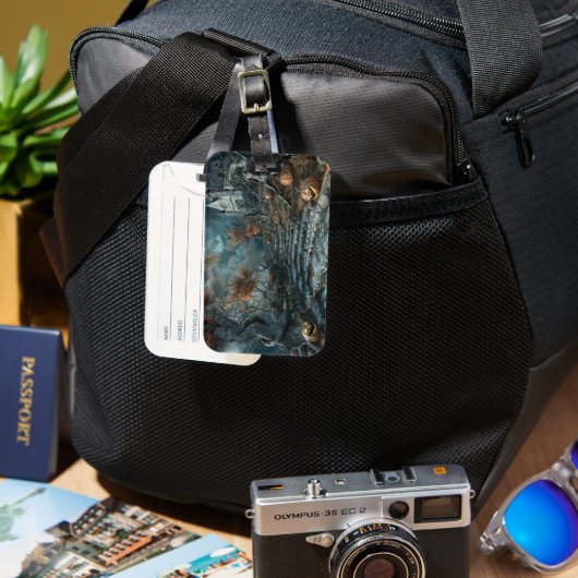 青い黒いはしご ラゲッジタグ (正面&裏面)