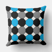 青い黒いグレージオメトリ クッション (裏面)