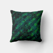 青い黒いストライプの緑の背ぼやけ景、グラ クッション (裏面)