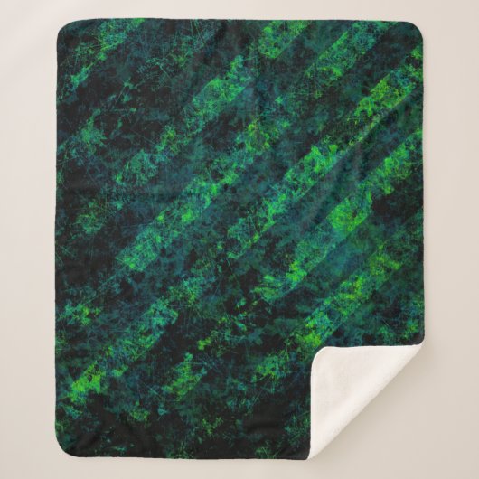 青い黒いストライプの緑の背ぼやけ景、グラ シェルパブランケット (正面)