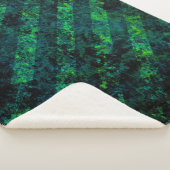 青い黒いストライプの緑の背ぼやけ景、グラ シェルパブランケット (3/4)