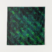 青い黒いストライプの緑の背ぼやけ景、グラ タペストリー (正面(横))