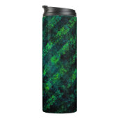 青い黒いストライプの緑の背ぼやけ景、グラ タンブラー (回転右)