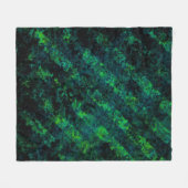 青い黒いストライプの緑の背ぼやけ景、グラ フリースブランケット (正面(横))