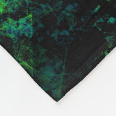 青い黒いストライプの緑の背ぼやけ景、グラ フリースブランケット (角)