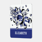 青い黒いバスケットボールの星パーソナライズされた メタルオーナメント (正面左)