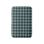 青い黒い市松模様にギンガムパターン バスマット (正面縦)