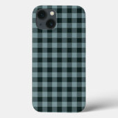 青い黒い市松模様にギンガムパターン Case-Mate iPhoneケース (裏面)