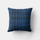 青い黒い格子模様 クッション (裏面)