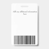 青い黒い線の名前の写真社員企業の悪 バッジ (Back)