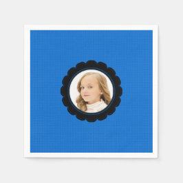 青い黒い花の置き換えイメージ スタンダードカクテルナプキン